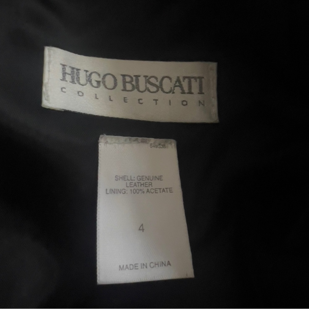 Hugo Buscati High Waisted Straight Black Genuine Leather Pants Size 4 - Picture 3 of 13